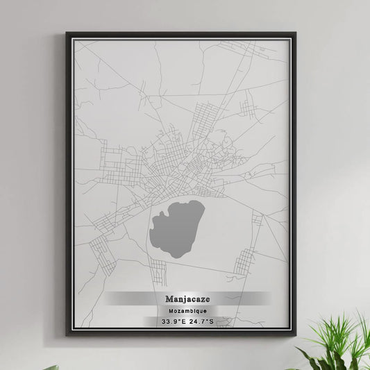 ROAD MAP OF MANJACAZE, MOZAMBIQUE BY MAPBAKES