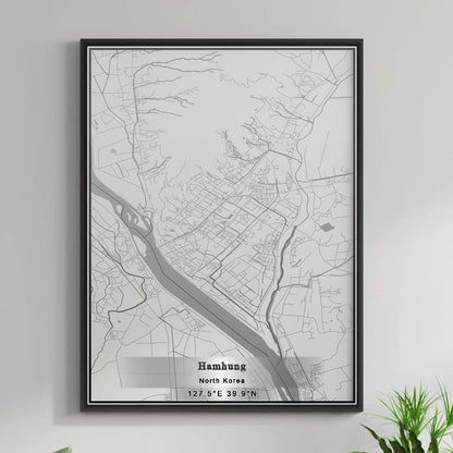 ROAD MAP OF HAMHŬNG, NORTH KOREA BY MAPBAKES