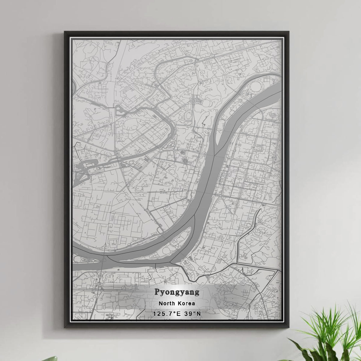 ROAD MAP OF PYONGYANG, NORTH KOREA BY MAPBAKES