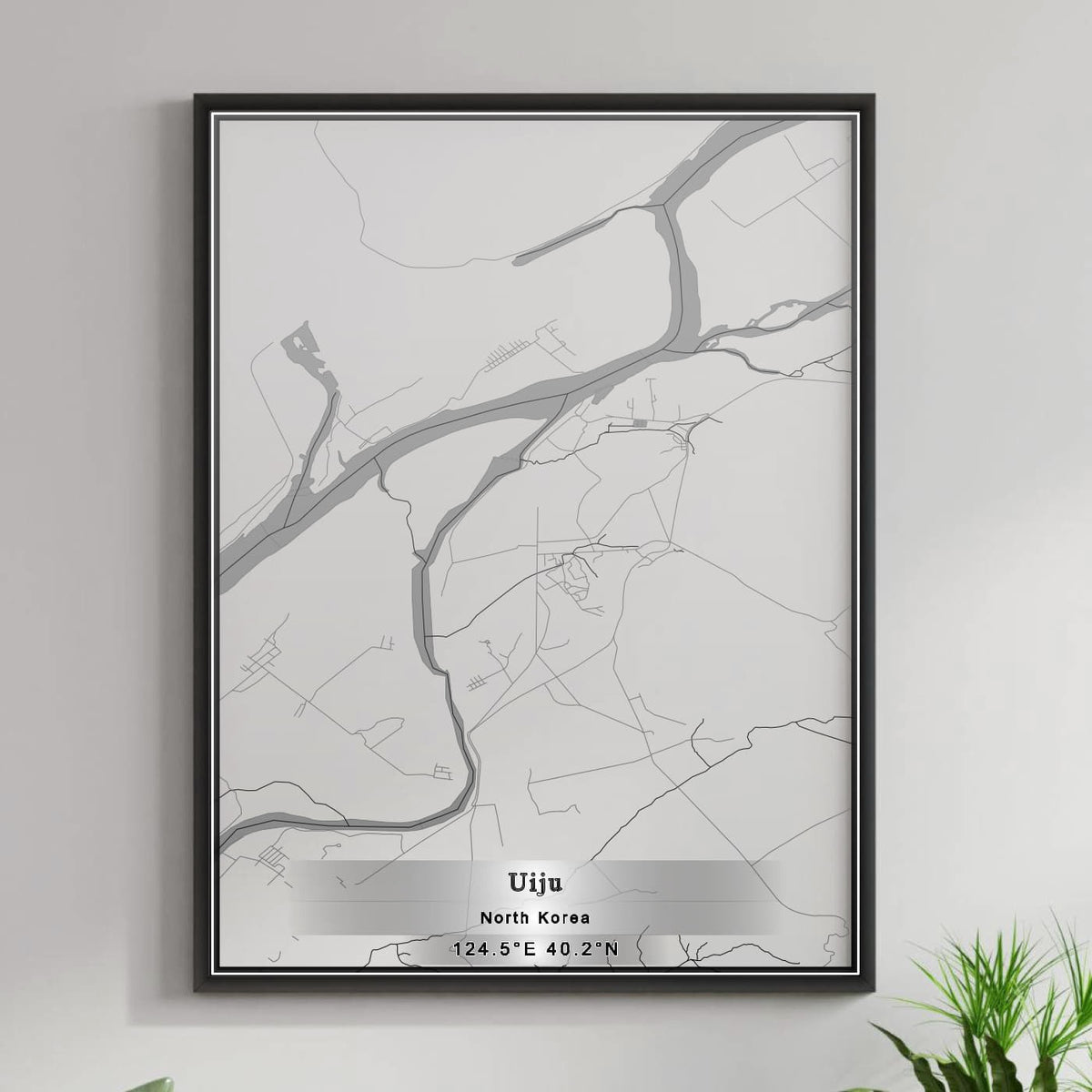 ROAD MAP OF UIJU, NORTH KOREA BY MAPBAKES