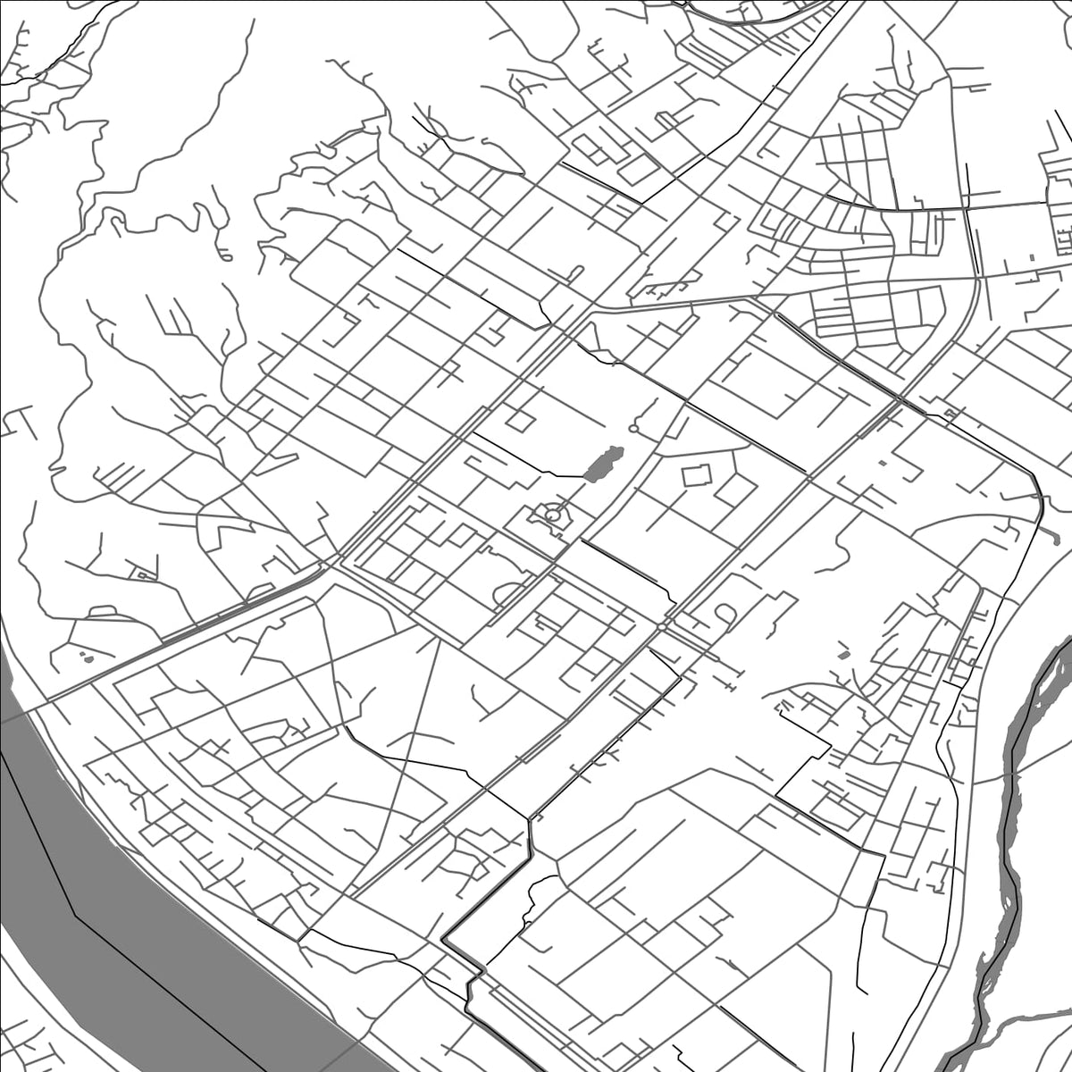 ROAD MAP OF HAMHŬNG, NORTH KOREA BY MAPBAKES