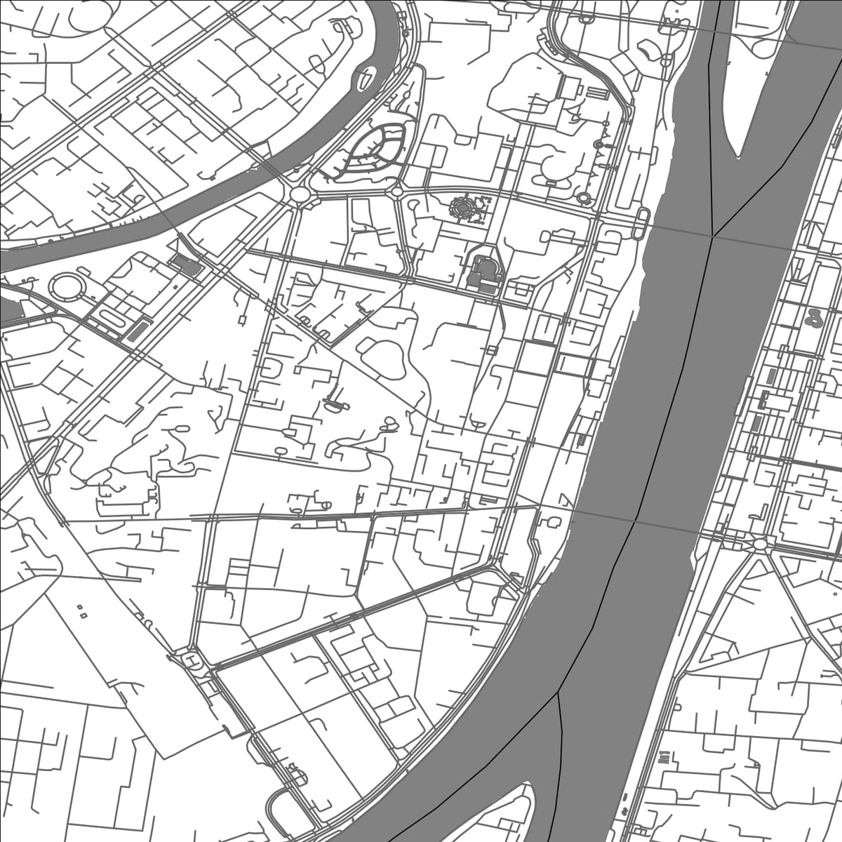 ROAD MAP OF PYONGYANG, NORTH KOREA BY MAPBAKES