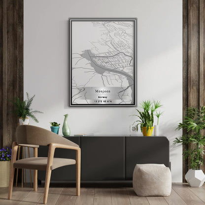 ROAD MAP OF MOSJOEN, NORWAY BY MAPBAKES