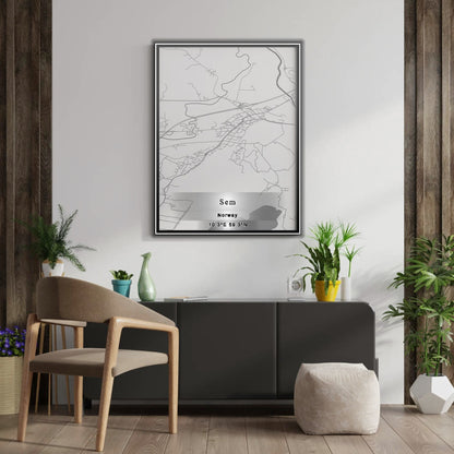 ROAD MAP OF SEM, NORWAY BY MAPBAKES