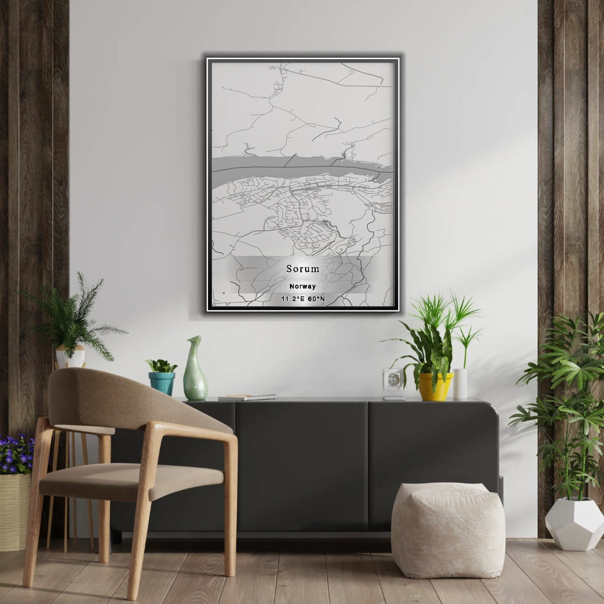 ROAD MAP OF SORUM, NORWAY BY MAPBAKES