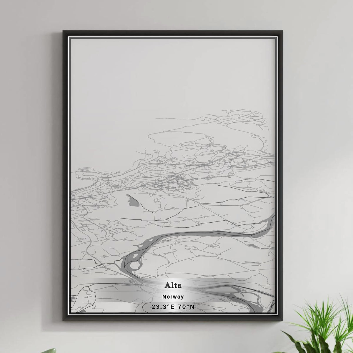 ROAD MAP OF ALTA, NORWAY BY MAPBAKES