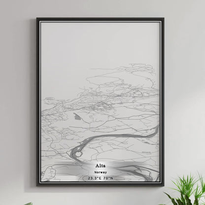 ROAD MAP OF ALTA, NORWAY BY MAPBAKES