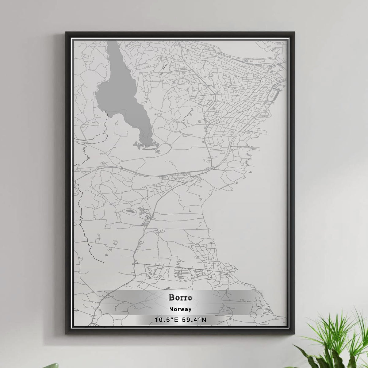 ROAD MAP OF BORRE, NORWAY BY MAPBAKES