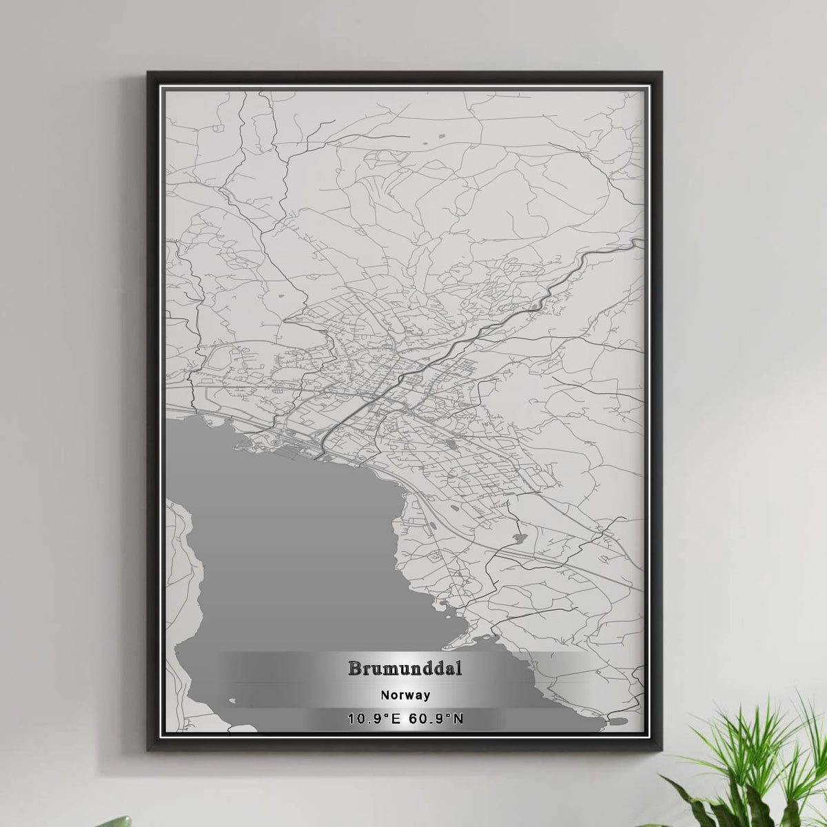 ROAD MAP OF BRUMUNDDAL, NORWAY BY MAPBAKES