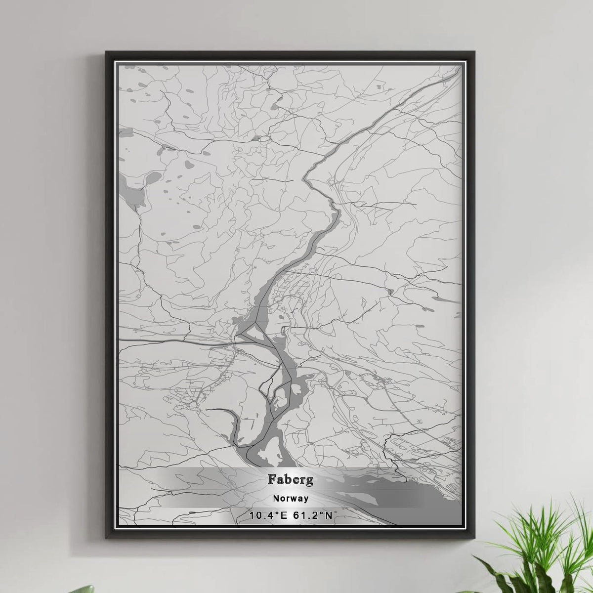 ROAD MAP OF FABERG, NORWAY BY MAPBAKES