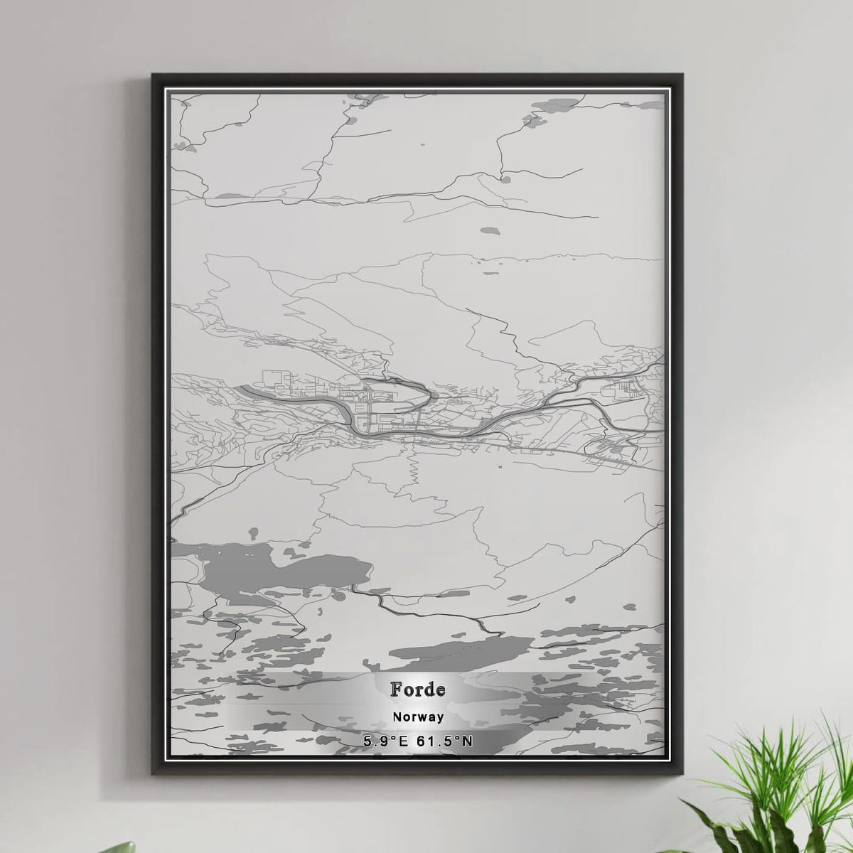 ROAD MAP OF FORDE, NORWAY BY MAPBAKES