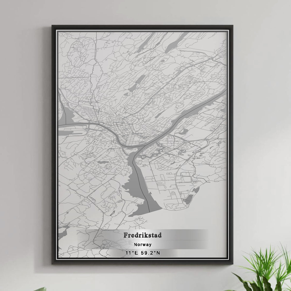 ROAD MAP OF FREDRIKSTAD, NORWAY BY MAPBAKES