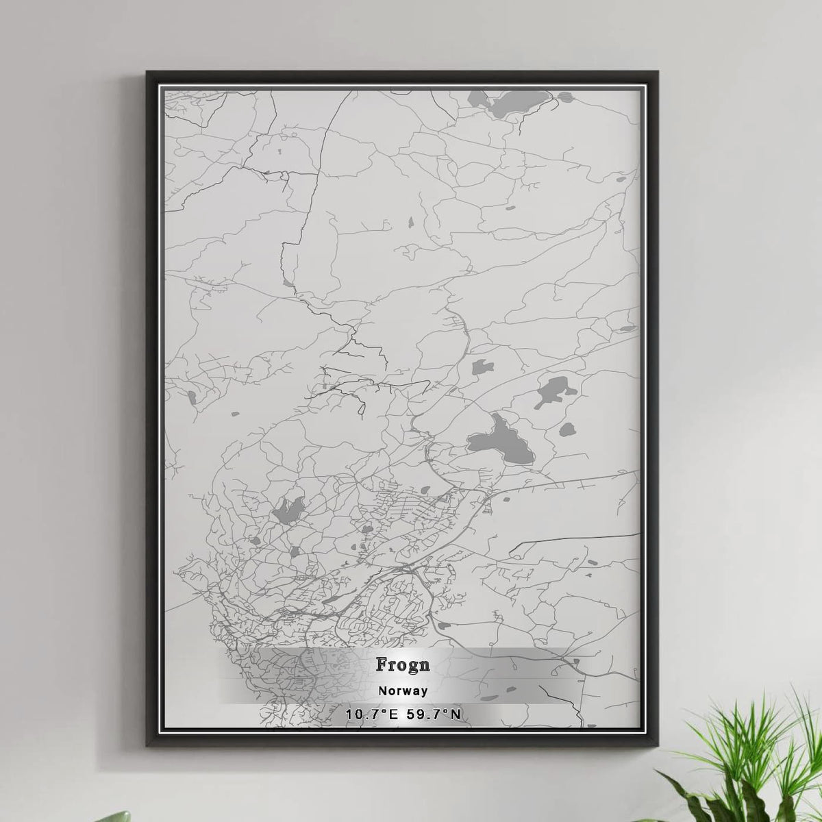 ROAD MAP OF FROGN, NORWAY BY MAPBAKES