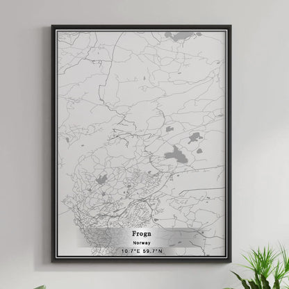 ROAD MAP OF FROGN, NORWAY BY MAPBAKES