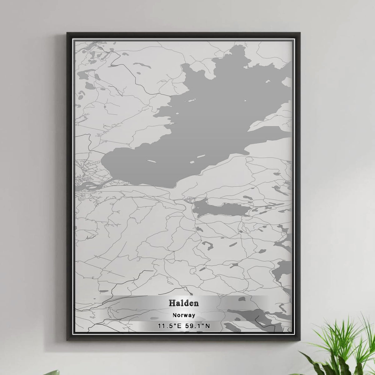 ROAD MAP OF HALDEN, NORWAY BY MAPBAKES