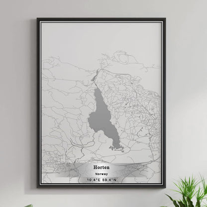 ROAD MAP OF HORTEN, NORWAY BY MAPBAKES