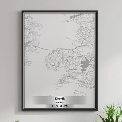 ROAD MAP OF KOSVIK, NORWAY BY MAPBAKES