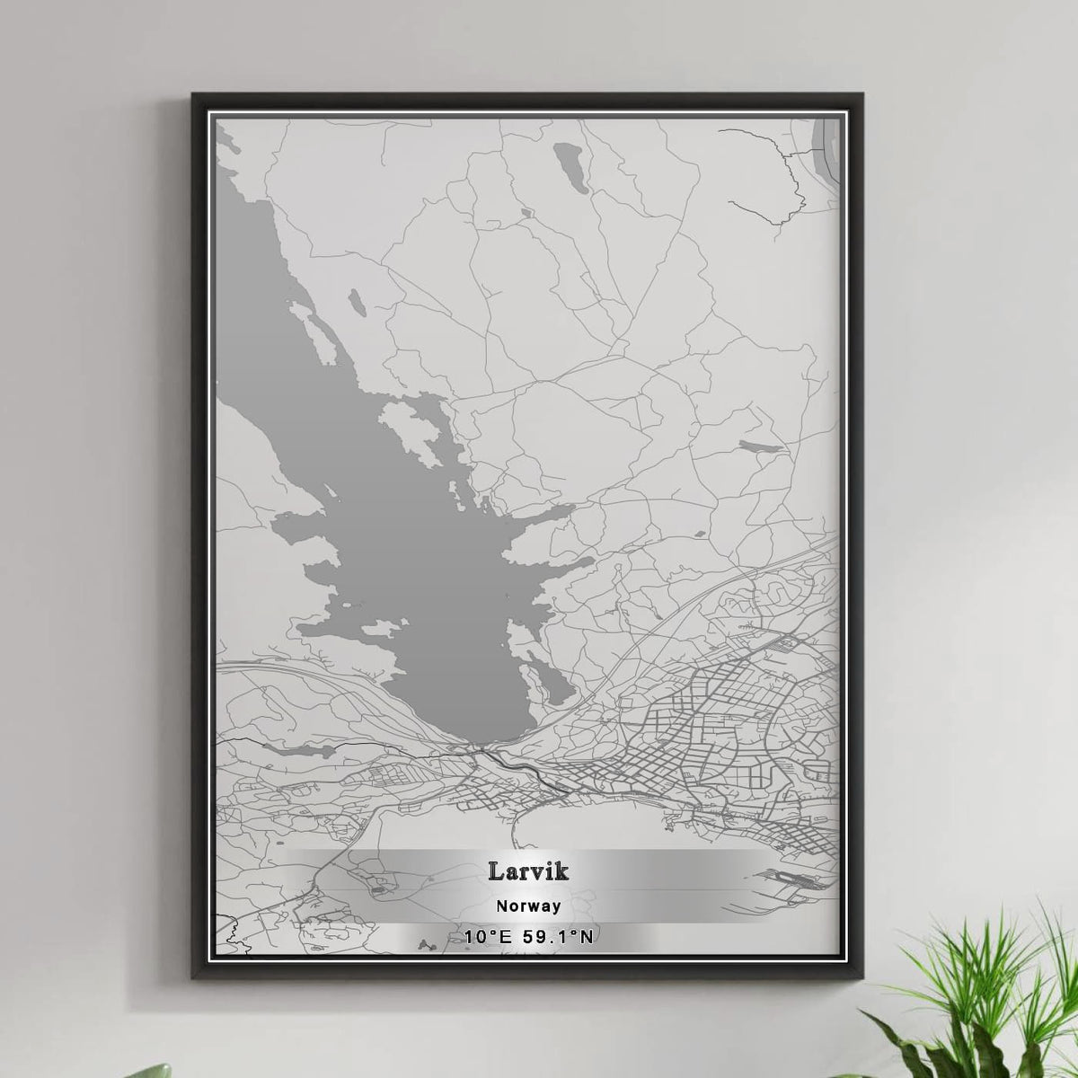 ROAD MAP OF LARVIK, NORWAY BY MAPBAKES