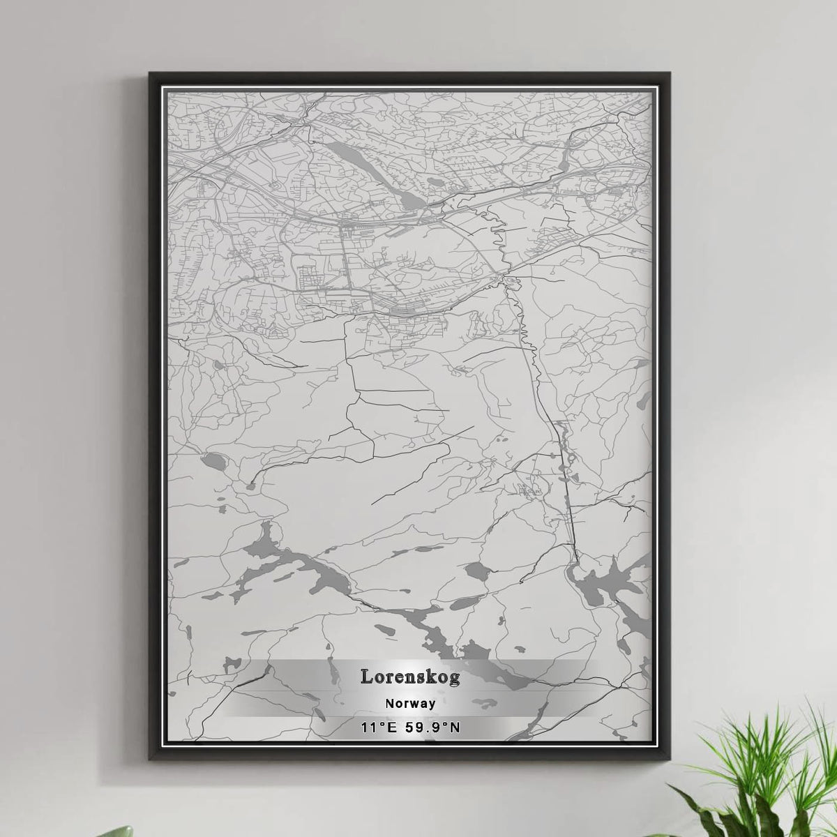 ROAD MAP OF LORENSKOG, NORWAY BY MAPBAKES