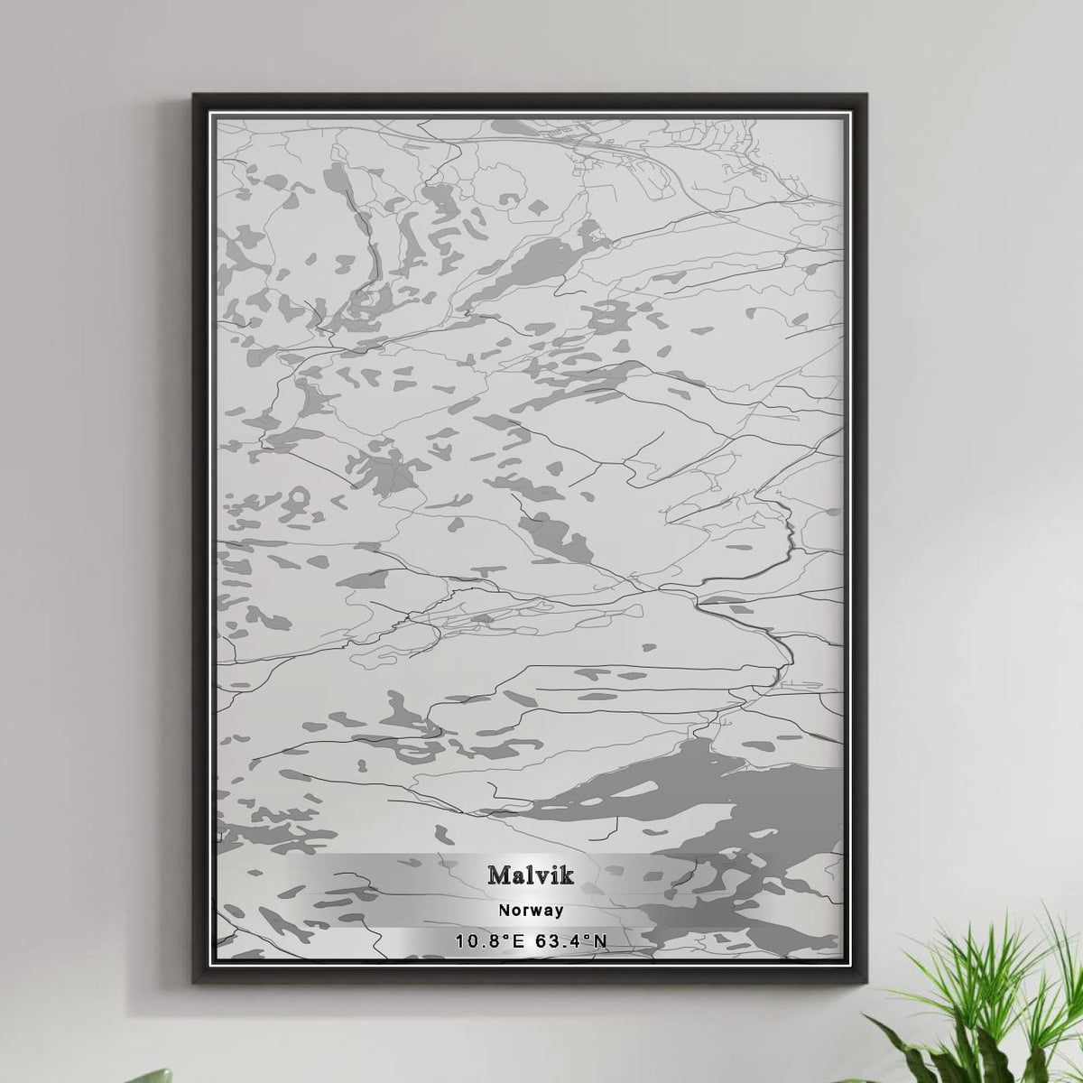 ROAD MAP OF MALVIK, NORWAY BY MAPBAKES