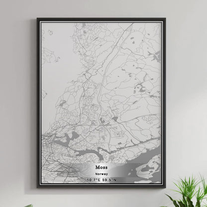 ROAD MAP OF MOSS, NORWAY BY MAPBAKES