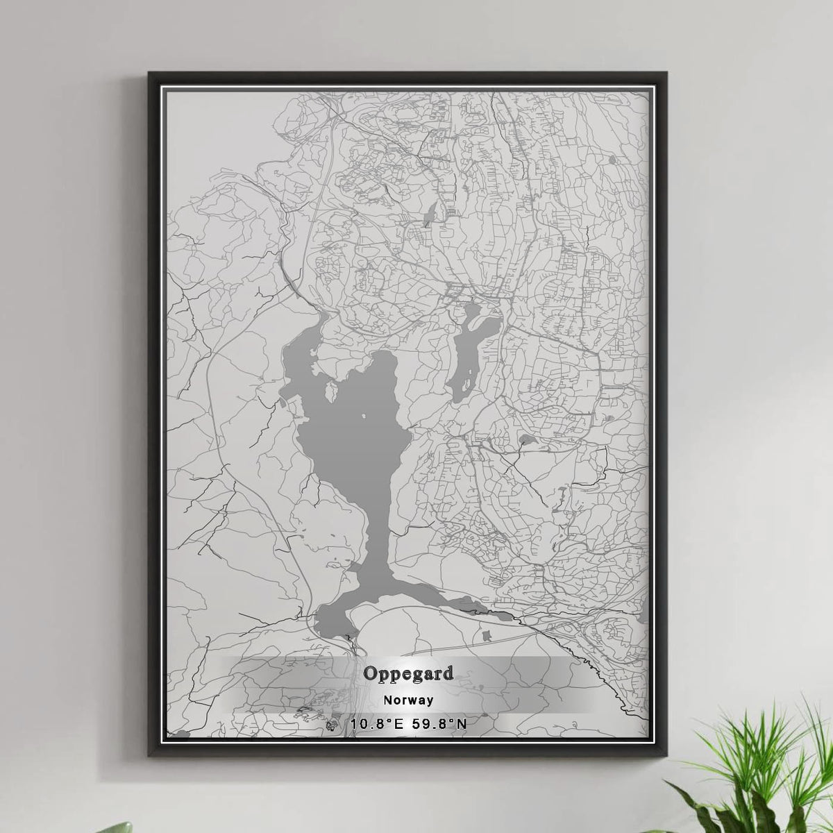 ROAD MAP OF OPPEGARD, NORWAY BY MAPBAKES