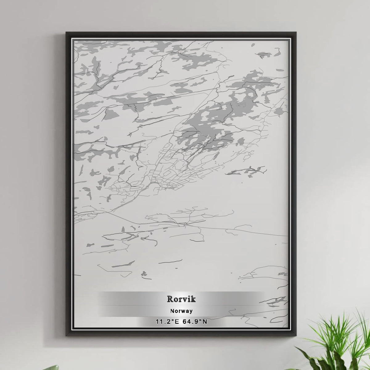 ROAD MAP OF RORVIK, NORWAY BY MAPBAKES