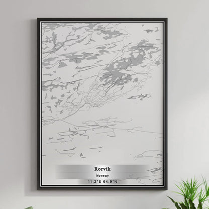 ROAD MAP OF RORVIK, NORWAY BY MAPBAKES