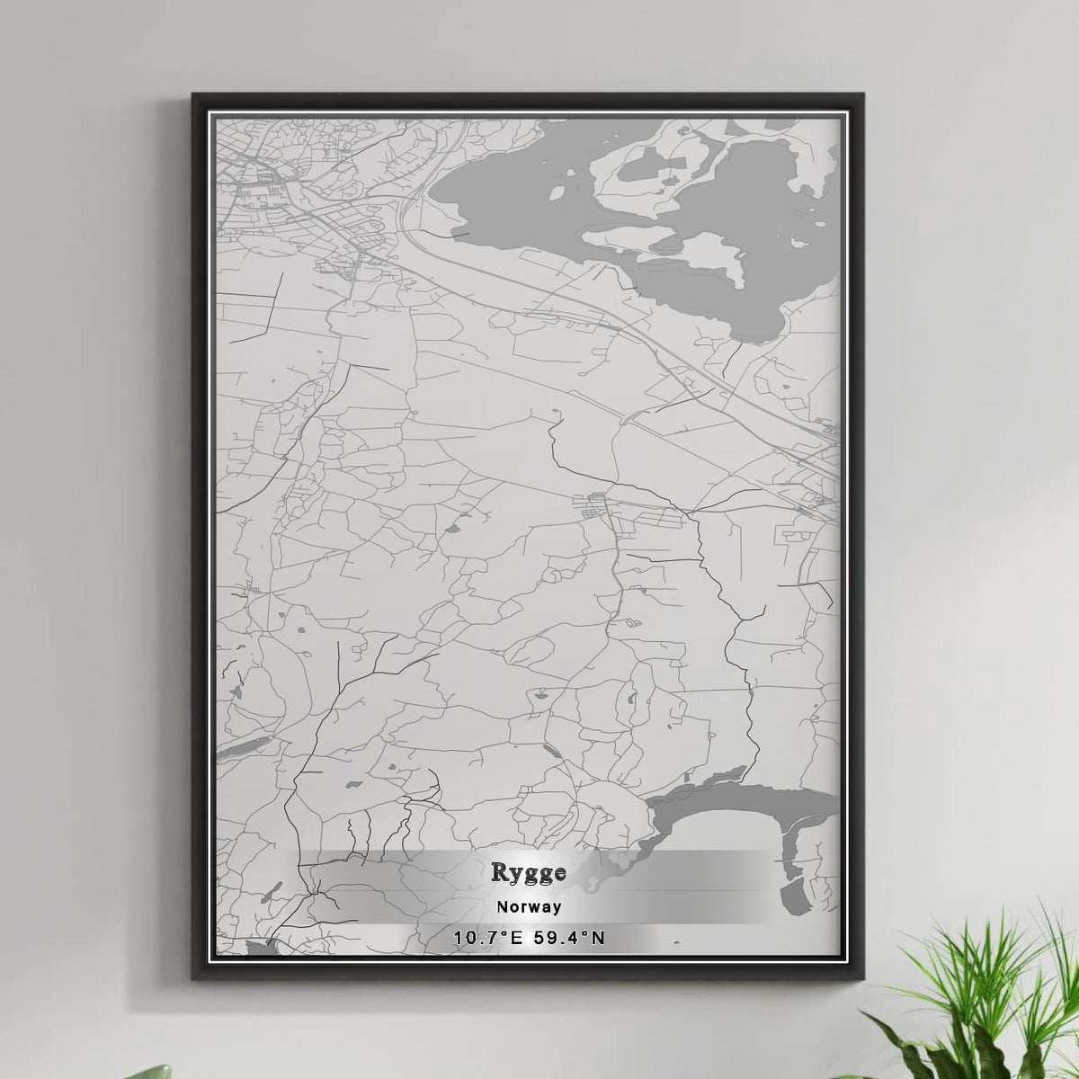 ROAD MAP OF RYGGE, NORWAY BY MAPBAKES
