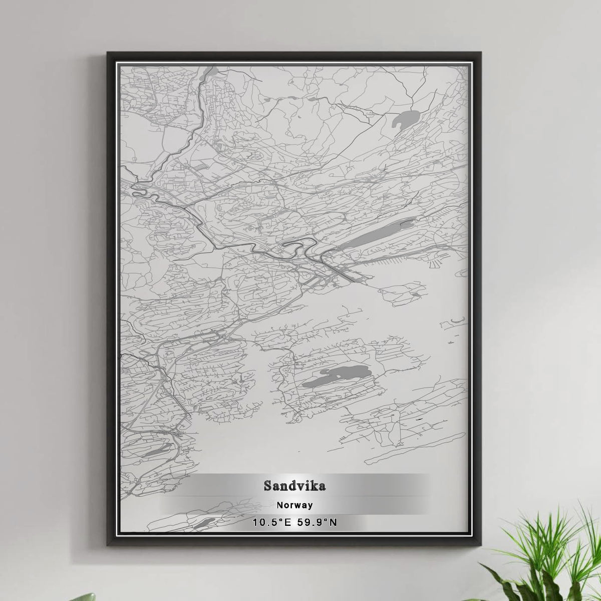 ROAD MAP OF SANDVIKA, NORWAY BY MAPBAKES