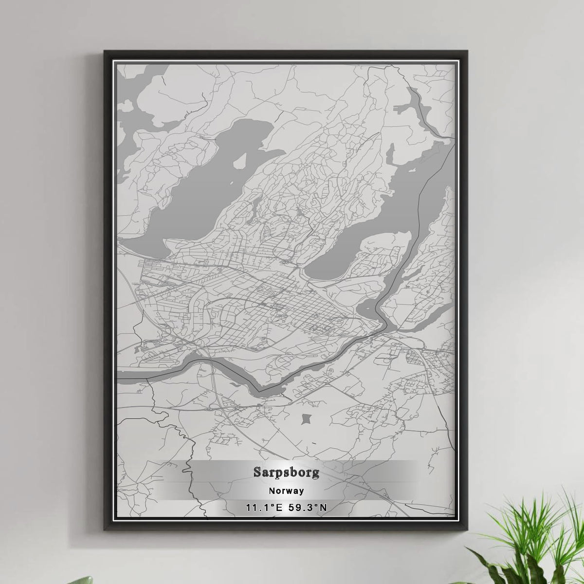 ROAD MAP OF SARPSBORG, NORWAY BY MAPBAKES
