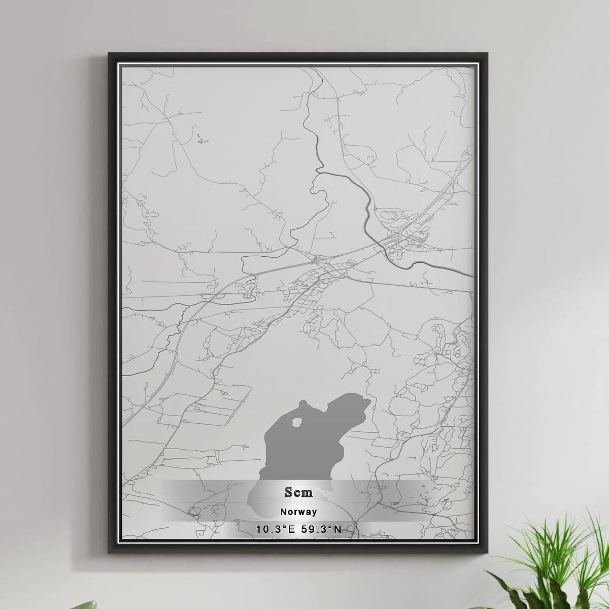 ROAD MAP OF SEM, NORWAY BY MAPBAKES
