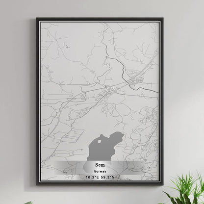 ROAD MAP OF SEM, NORWAY BY MAPBAKES