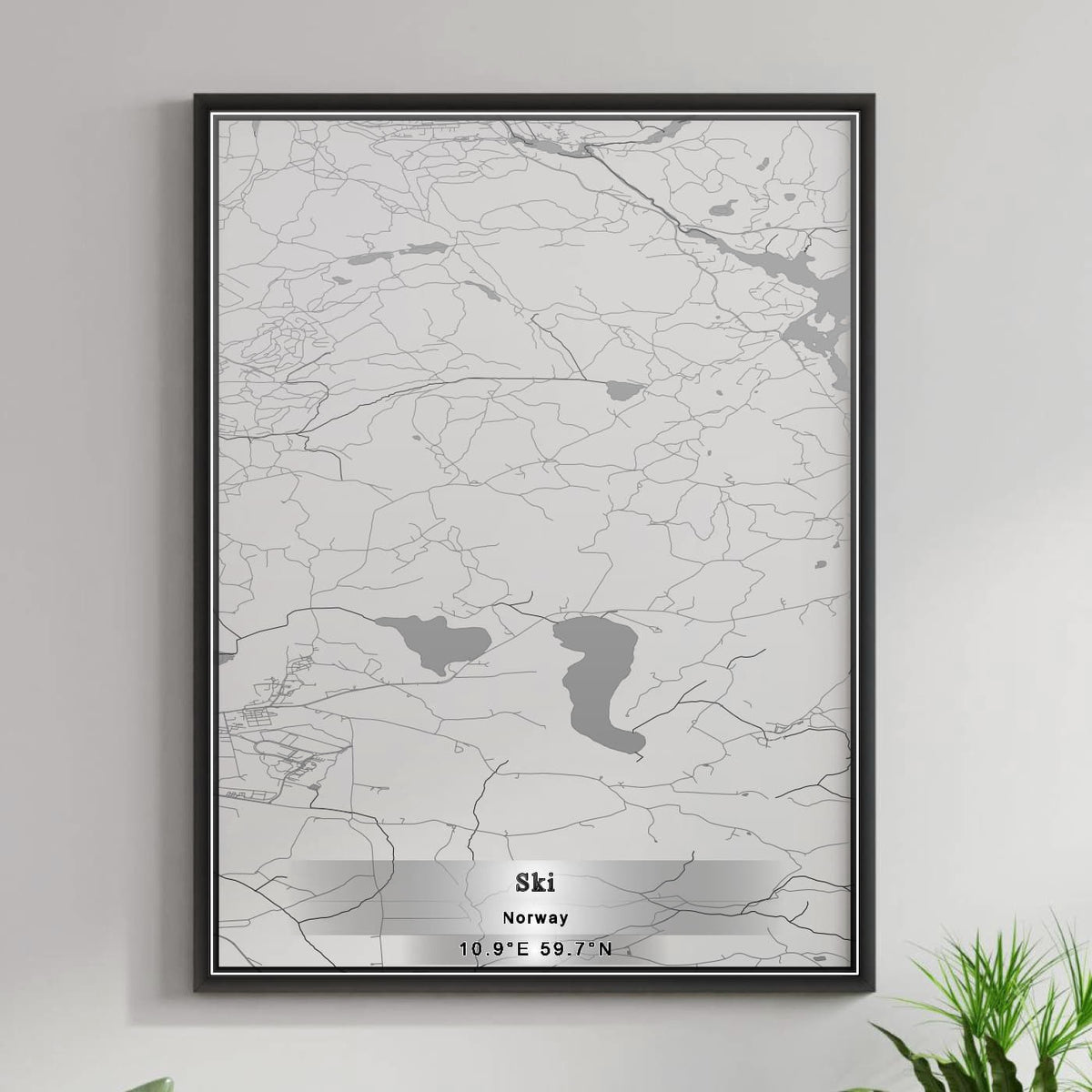 ROAD MAP OF SKI, NORWAY BY MAPBAKES