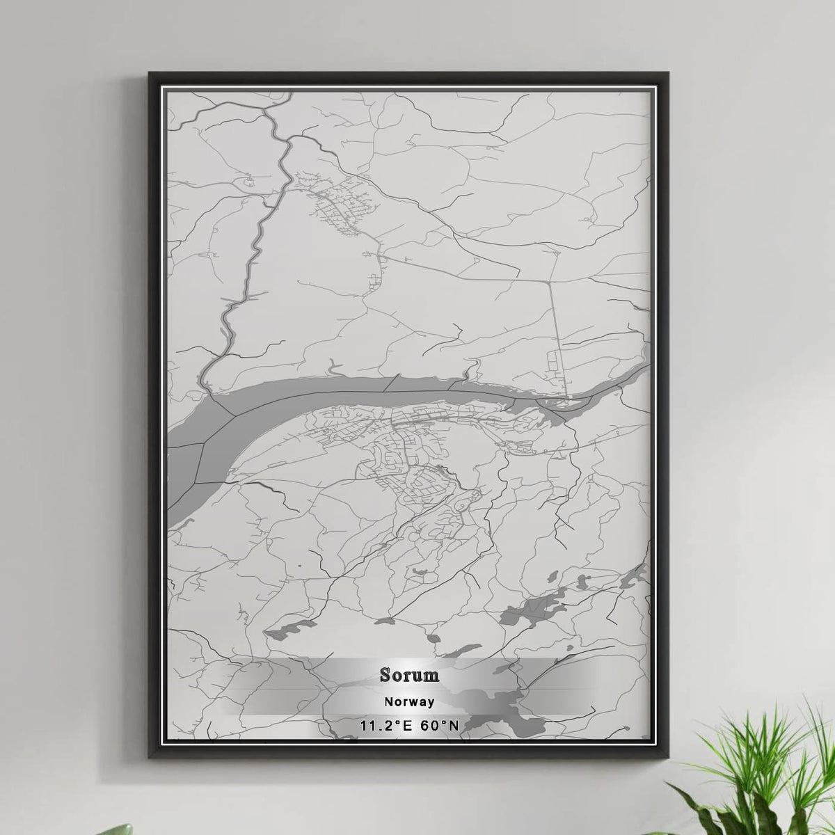 ROAD MAP OF SORUM, NORWAY BY MAPBAKES