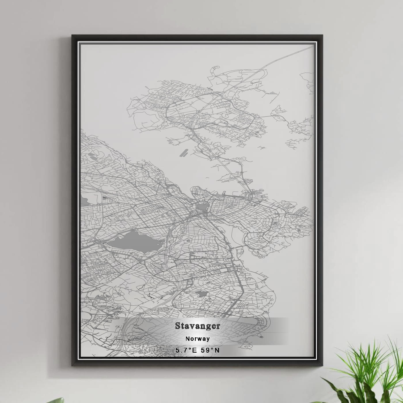 ROAD MAP OF STAVANGER, NORWAY BY MAPBAKES