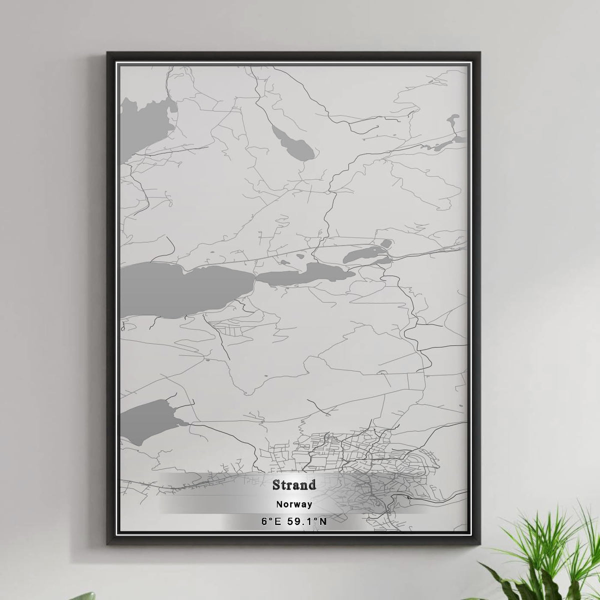 ROAD MAP OF STRAND, NORWAY BY MAPBAKES