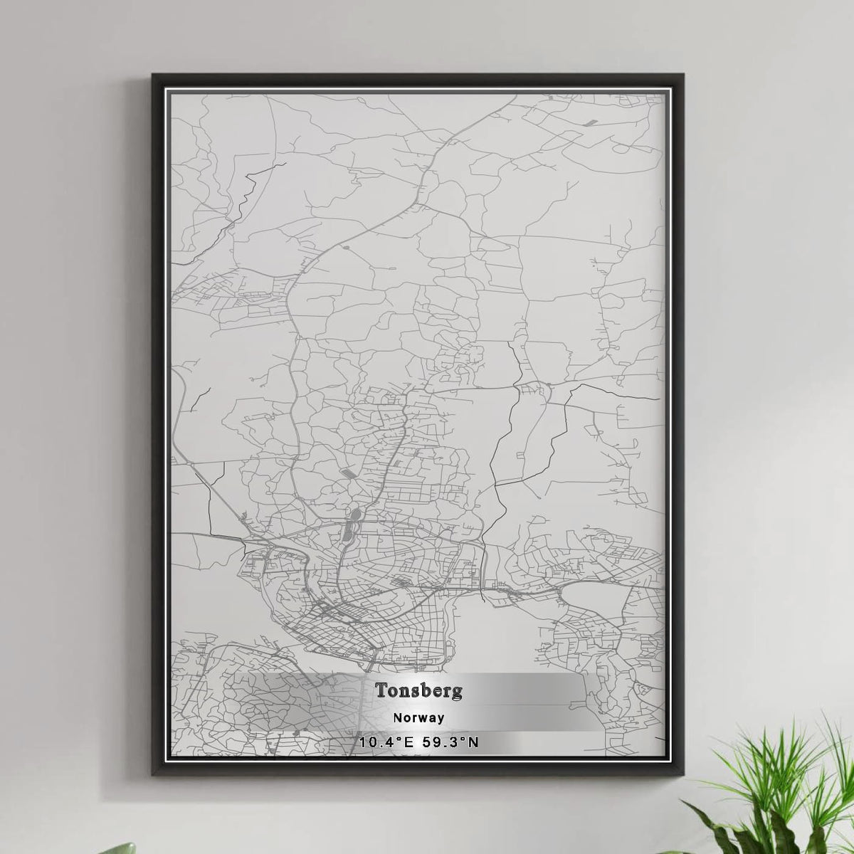 ROAD MAP OF TONSBERG, NORWAY BY MAPBAKES