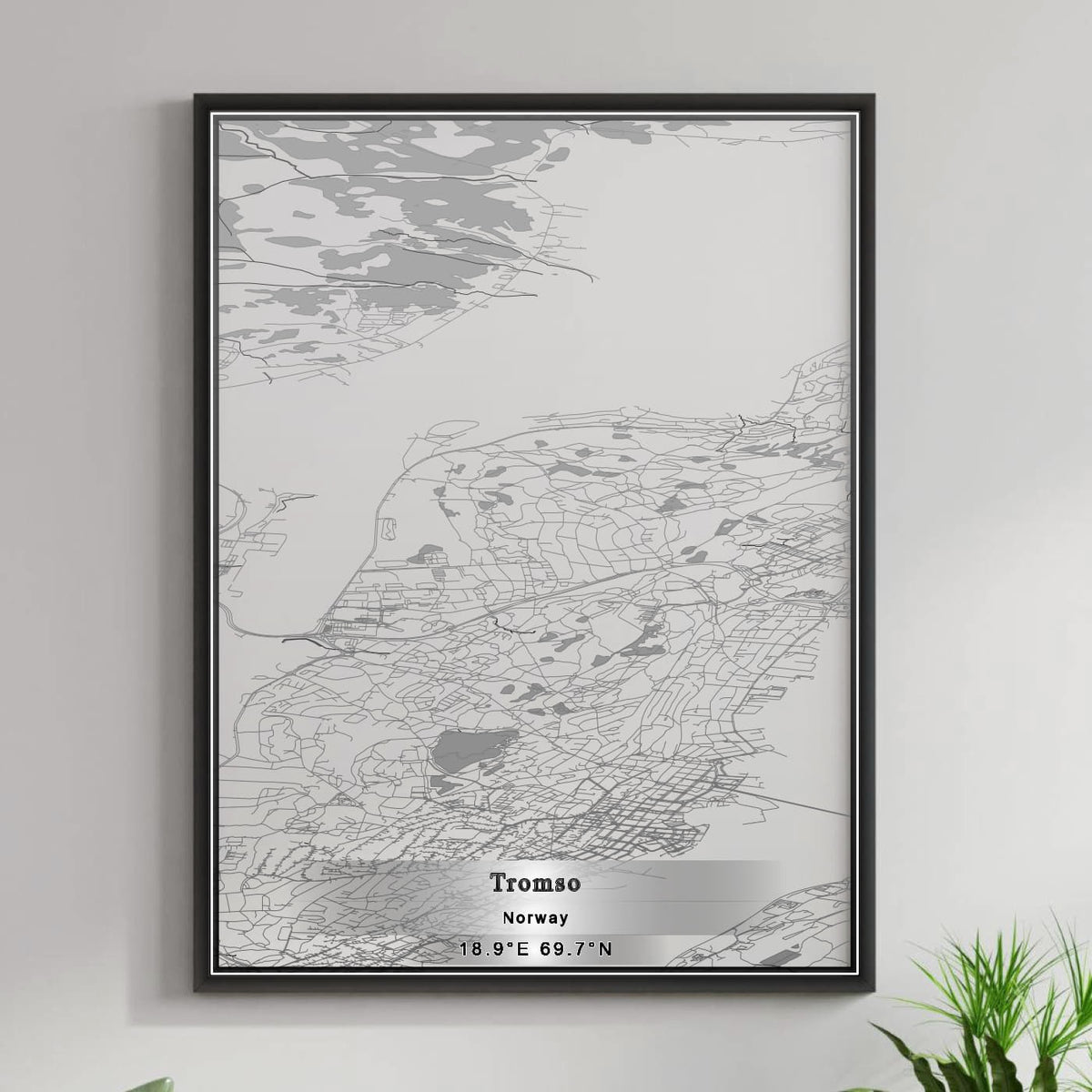 ROAD MAP OF TROMSO, NORWAY BY MAPBAKES