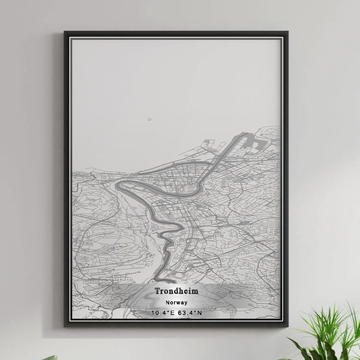 ROAD MAP OF TRONDHEIM, NORWAY BY MAPBAKES