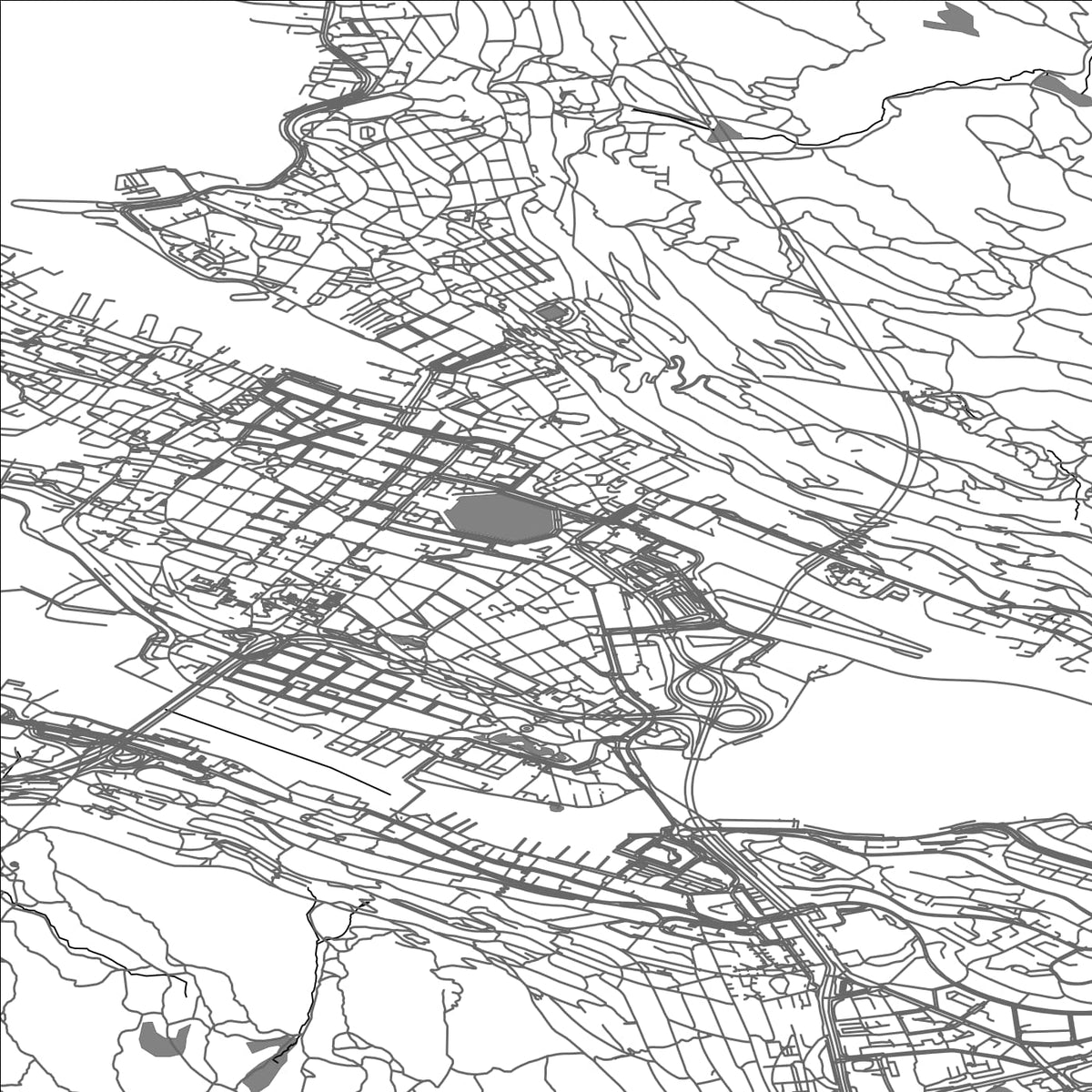 ROAD MAP OF BERGEN, NORWAY BY MAPBAKES