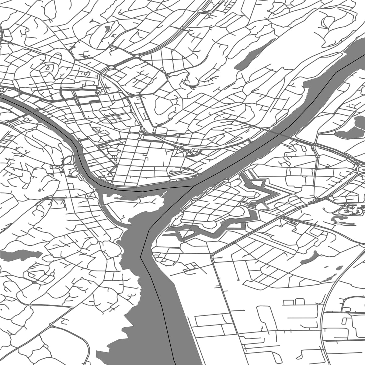 ROAD MAP OF FREDRIKSTAD, NORWAY BY MAPBAKES