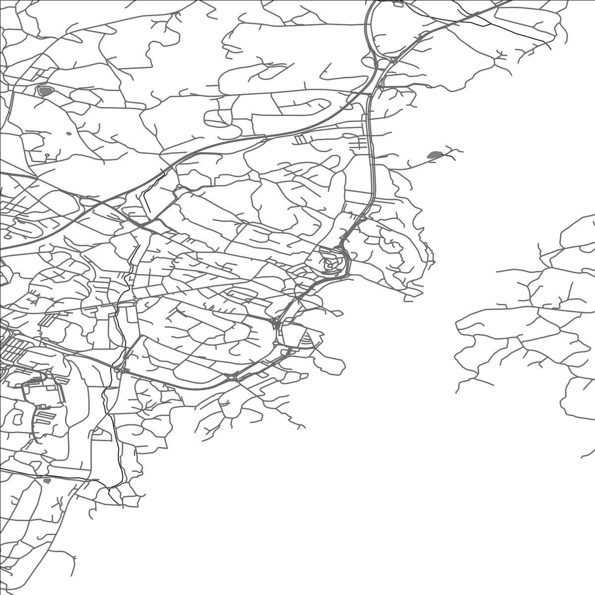 ROAD MAP OF GRIMSTAD, NORWAY BY MAPBAKES