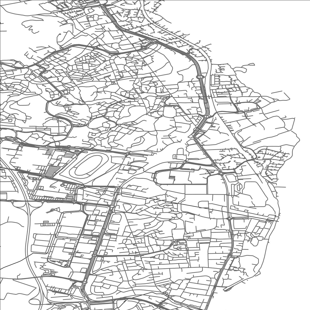 ROAD MAP OF HELLELAND, NORWAY BY MAPBAKES