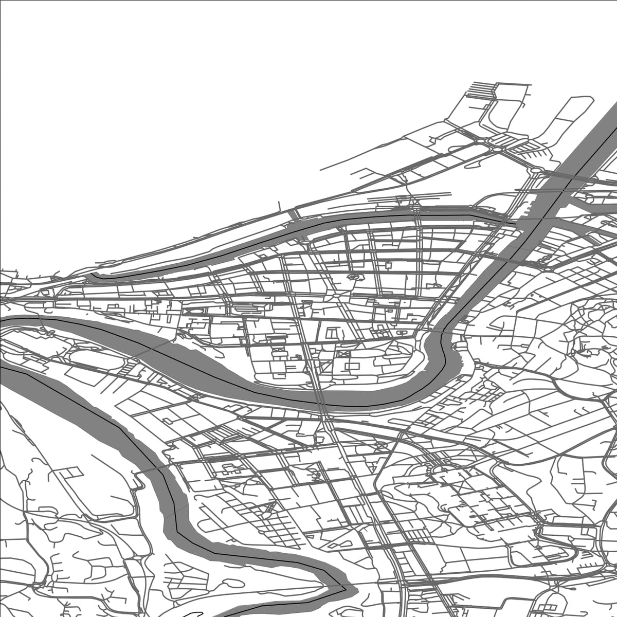 ROAD MAP OF TRONDHEIM, NORWAY BY MAPBAKES