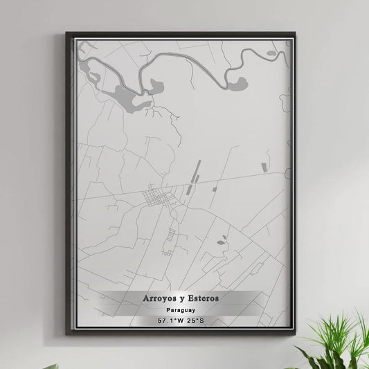 ROAD MAP OF ARROYOS Y ESTEROS, PARAGUAY BY MAPBAKES