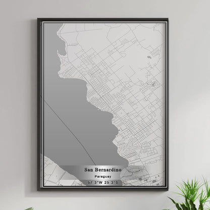 ROAD MAP OF SAN BERNARDINO, PARAGUAY BY MAPBAKES