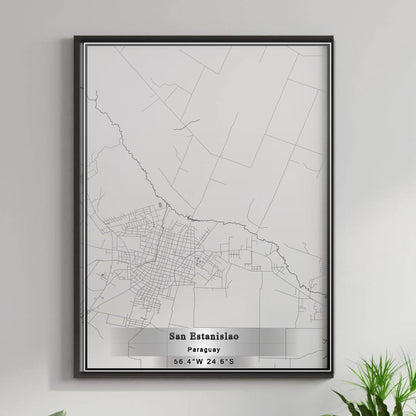 ROAD MAP OF SAN ESTANISLAO, PARAGUAY BY MAPBAKES