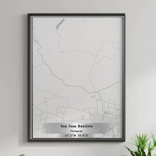 ROAD MAP OF SAN JUAN BAUTISTA, PARAGUAY BY MAPBAKES