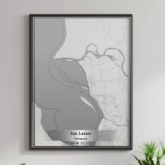 ROAD MAP OF SAN LAZARO, PARAGUAY BY MAPBAKES